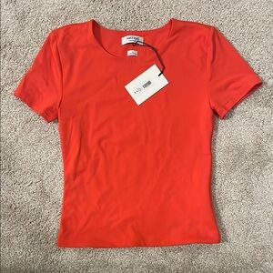 Aritzia Fitted Orange Red Short Sleeve Tee